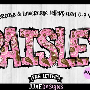 Paisley PNG Letters, Sublimation Alphabet Bundle, bulletin board letters png school font Doodle Alphabet png, Paisley Doodle Letters png