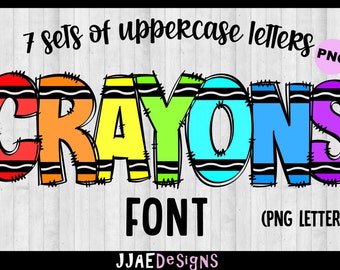Crayon PNG Letters Sublimation, Alphabet Bundle, Crayon png school font, Bulletin Board Letters Alphabet, Back to School Doodle Letters png