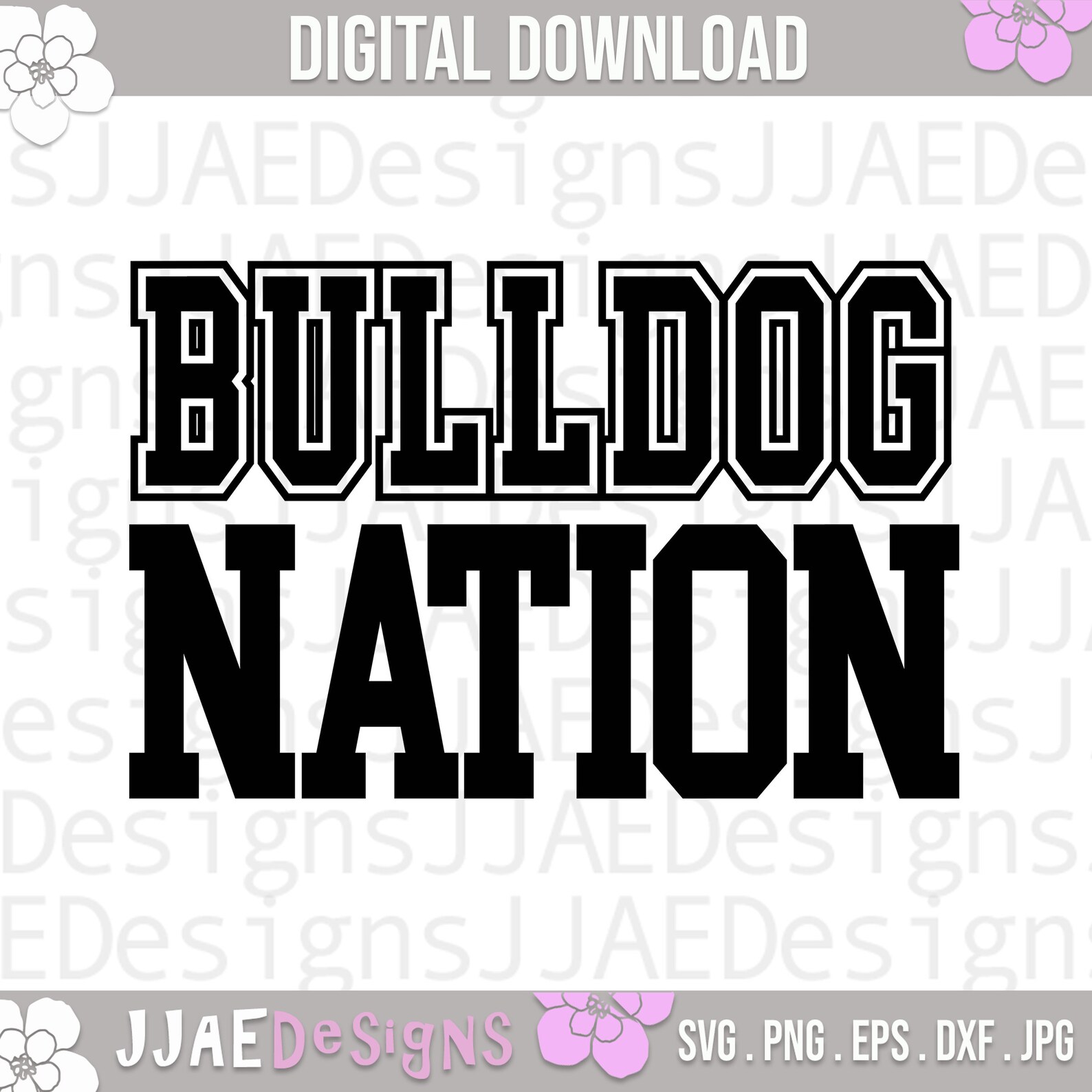 Bulldog Nation Svg School Sports Team Shirt Svg School Etsy