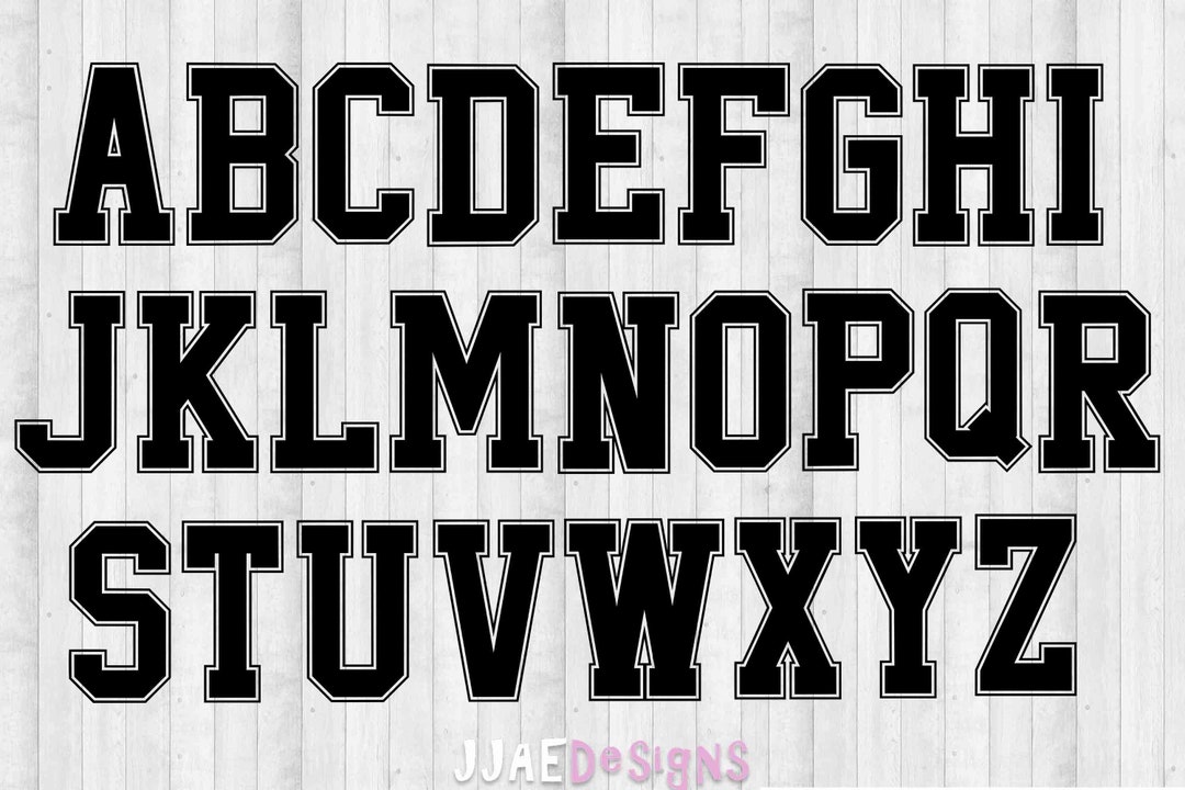 Varsity Font Svg Block Font Svg College Font University Font