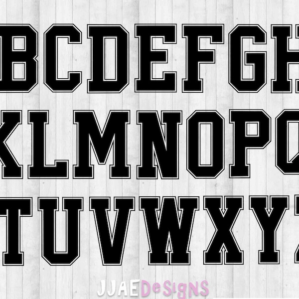 Varsity Font Svg, Block Font Svg, College font, University font, Varsity Letters, Sports Font SVG, Varsity letters, Sports font PNG, SVG