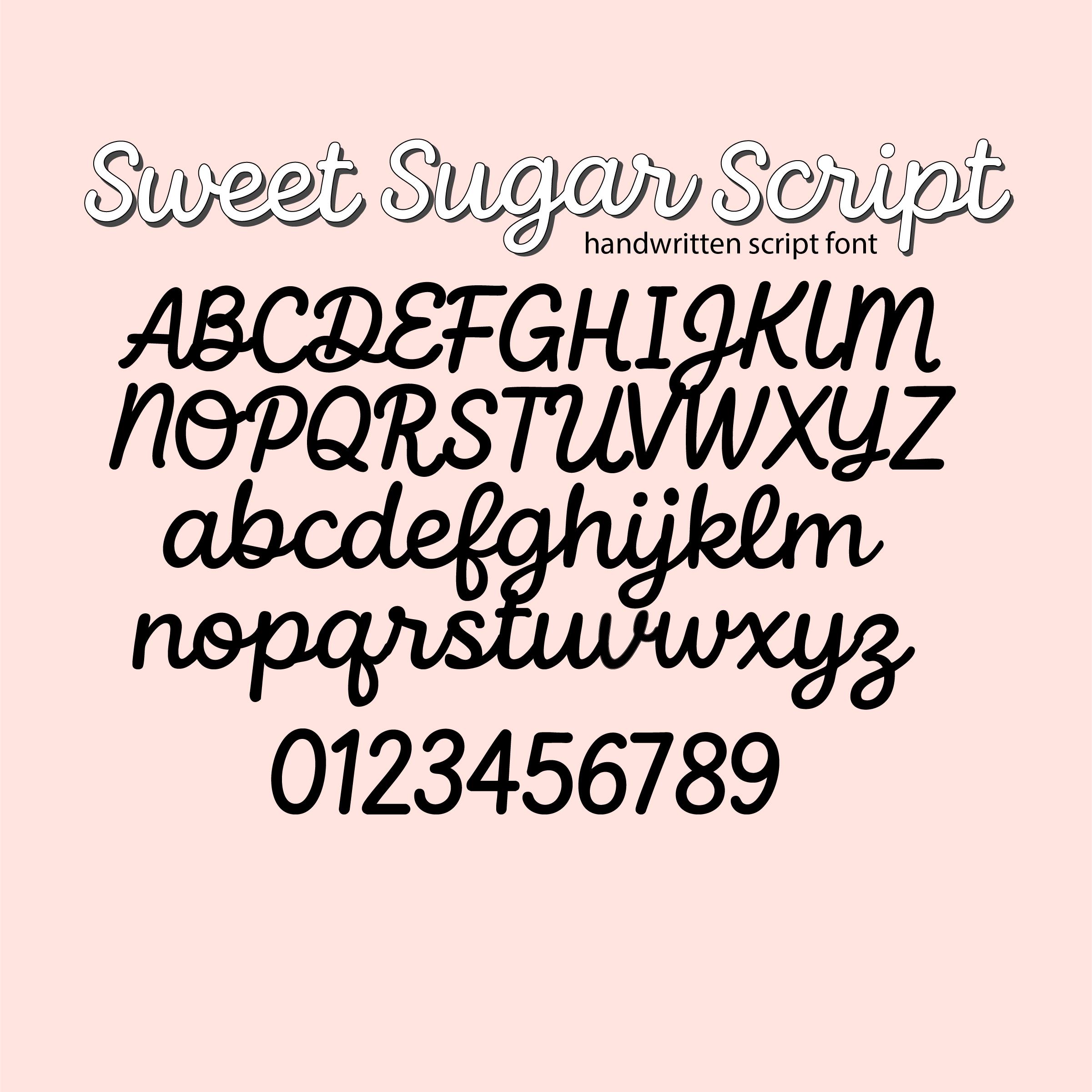 Sweet Sugar Script Font | Handwritten Monoline Cricut Font | Cute ...