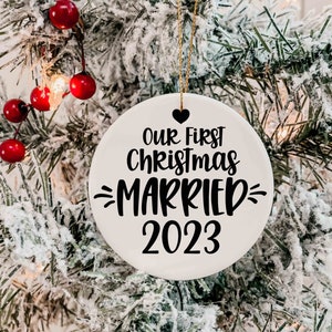 Our first christmas married svg, married christmas svg, christmas ornament svg, first christmas svg, newlywed christmas svg, xmas svg