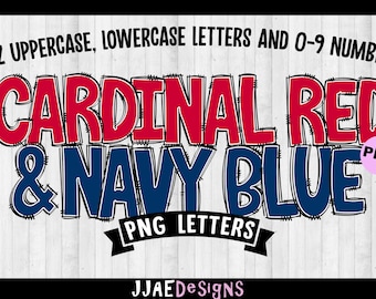 Red & Blue Doodle Alphabet PNG letters, Doodle Letters PNG Letters, Navy Blue Red Alphabet Bundle, Sublimation Alphabet Doodle PNG Letters