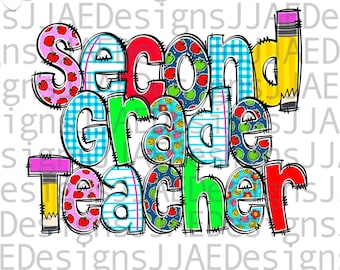 Insegnante di seconda elementare png sublimazione, Insegnante di seconda elementare PNG sublimazione, Insegnante PNG, Maglietta Insegnante di seconda elementare PNG, Ritorno a scuola png
