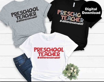 Preschool Teacher Svg, Teacher Life Svg, PreK Teacher Svg, Back to School svg, Preschool Teacher Shirt svg, png, eps, dxf, pdf, cut file