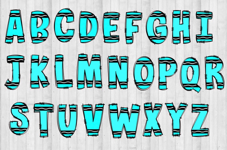 Crayon PNG Letters Sublimation, Alphabet Bundle, Crayon png school font, Bulletin Board Letters Alphabet, Back to School Doodle Letters png image 6