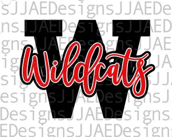 Wildcats svg, school sports team shirt svg, school mascot svg, wildcat school svg, wildcat shirt svg, eps, dxf, png, jpg, cut file