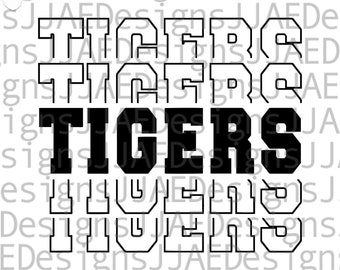 Tigers SVG, Schul Spirit Shirts svg, Schulmaskottchen svg, Tiger Schulteam svg, Tiger Lehrer Shirt svg, eps, dxf, png, jpg, Vinylschnittdatei