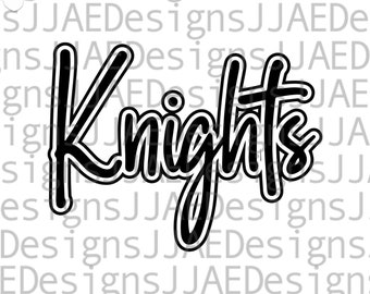 Cavalieri svg, magliette con spirito scolastico svg, mascotte della scuola svg, squadra scolastica dei cavalieri svg, maglietta dell'insegnante svg, eps, dxf, png, jpg, vinile, file tagliato