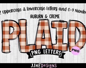 Plaid PNG Letters, Sublimation Alphabet Bundle, bulletin board letters png school font Doodle Alphabet png, Red Plaid Doodle Letters png