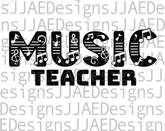 Music Teacher svg, Music Teacher shirt svg, Music cut file for silhouette cricut, Music SVG Cut File, music shirt svg, eps, png, dxf, pdf