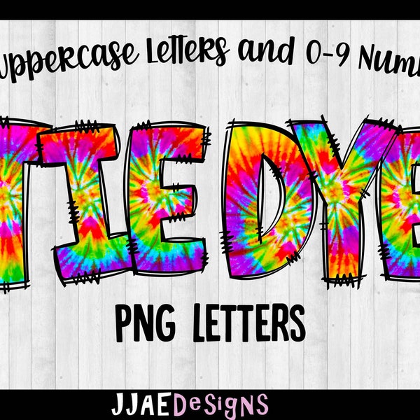 Tie Dye PNG Letters, Sublimation Alphabet Bundle, bulletin board letters png school font Uppercase Alphabet png, School Doodle Letters