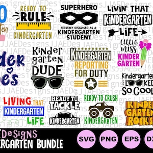 Kindergarten Svg Bundle, Kindergarten Svg, Kindergarten Shirt Svg, Back to School Svg, First 1st day of Kindergarten svg, png, eps, dxf, jpg