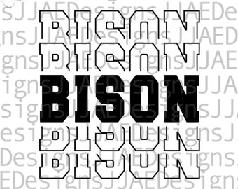 Bison svg, school spirit shirts svg, bison school mascot svg, bison school team svg, bison shirt svg, eps, dxf, png, jpg, vinyl cut file