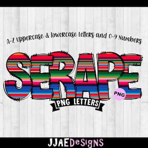 Serape PNG Buchstaben, Sublimationsalphabet Bundle, Bulletin Board Buchstaben png Schulschrift Doodle Alphabet png, Serape Doodle Letters png