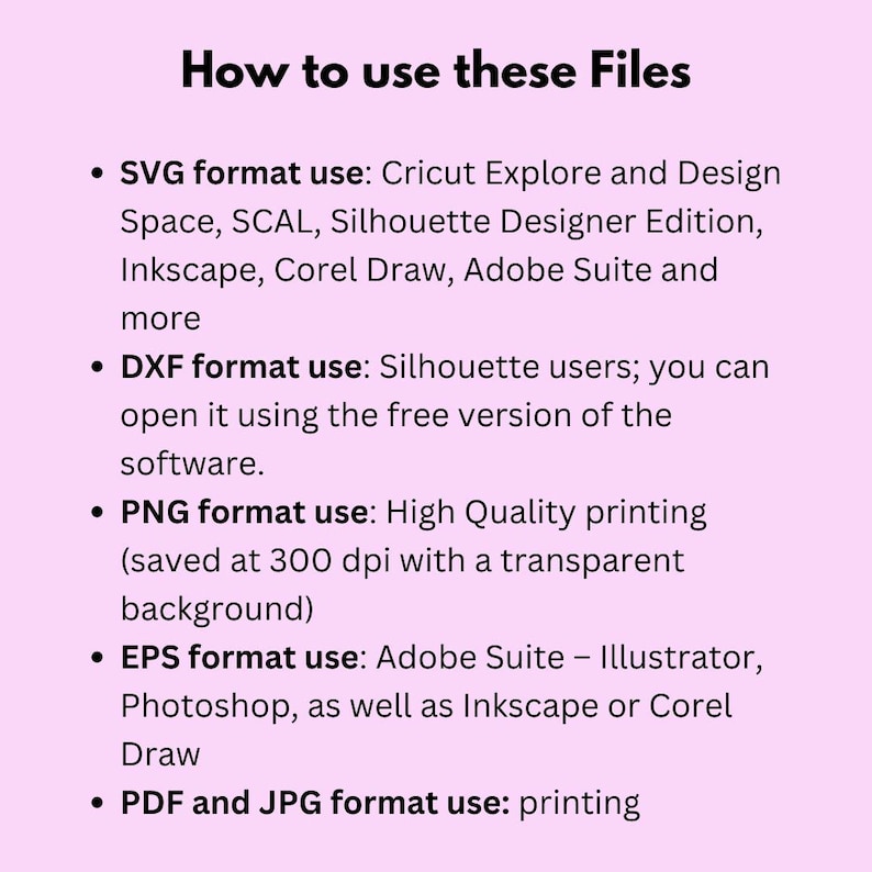 a pink background with the text how to use these files