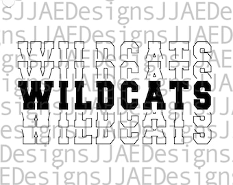 Wildcats svg, school sports team shirt svg, school mascot svg, wildcat school svg, wildcat shirt svg, eps, dxf, png, jpg, cut file