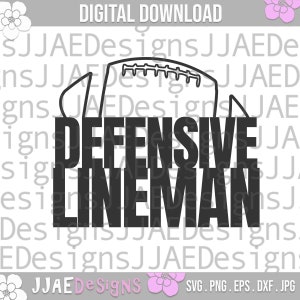 Svg joueur de ligne défensif, svg de football, maillot de football svg, svg de fan de football, svg football D-Line, svg de football de la défense eps, png, pdf dxf,