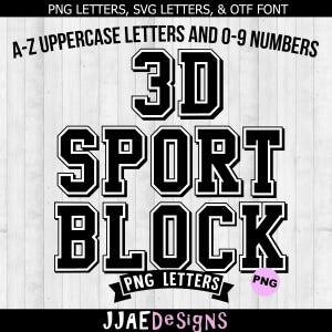 Varsity 3D Font Svg, Block Font Svg, College font, University font, Varsity Letters, Sports Font SVG, Varsity letters, Sports font PNG, SVG