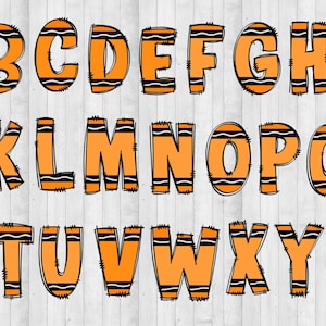 Crayon PNG Letters Sublimation, Alphabet Bundle, Crayon png school font, Bulletin Board Letters Alphabet, Back to School Doodle Letters png image 3