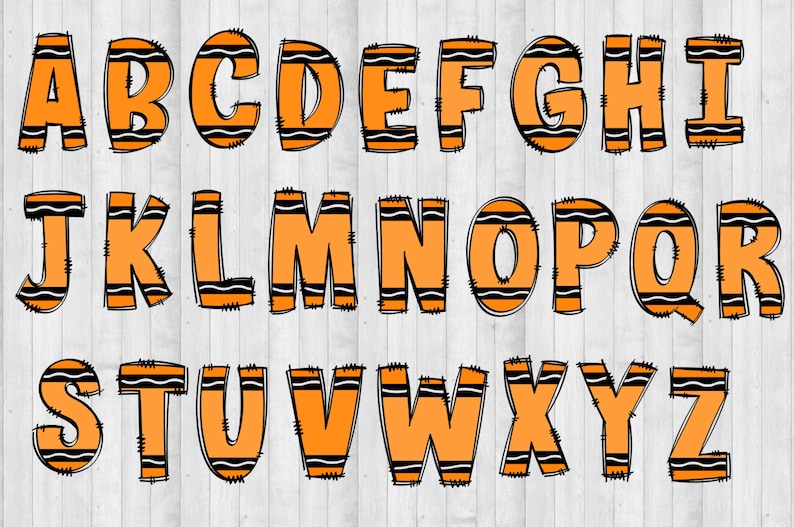 Crayon PNG Letters Sublimation, Alphabet Bundle, Crayon png school font, Bulletin Board Letters Alphabet, Back to School Doodle Letters png image 3