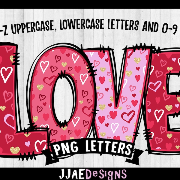 Liefde Doodle Letters, harten Alfabetletters, liefde PNG, Valentijn hart Doodle Letters alfabet bundel, alfabet PNG Bulletin Board Letters