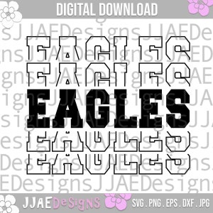Eagles svg, school sports team shirt svg, school mascot svg, eagles school svg, eagles shirt svg, eps, dxf, png, jpg, cut file