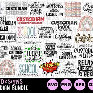 Paquete SVG de conserje, SVG de conserje escolar, SVG de camisa de conserje, Agradecimiento al conserje, SVG de mantenimiento, SVG de regreso a clases DXF, PNG, EPS, JPG