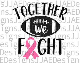 Fútbol de cáncer de mama SVG / Cinta contra el cáncer SVG / Concientización sobre el cáncer de mama SVG PNG DXF EPS / Archivos de corte SVG de lucha contra el cáncer para silueta Cricut