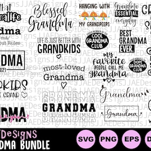 Grandma svg bundle, Grandma svg, Mothers Day svg, Grandmother svg, Grandma svg, grandma life svg cut file dxf, png, eps, instant download