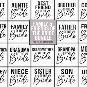 Famiglia della sposa SVG, matrimonio SVG, appena sposati SVG, sposa SVG, sposo SVG, cartello matrimonio SVG, festa di matrimonio SVG, sposa SVG, png, eps, dxf