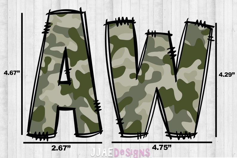 Camouflage PNG Letters, Sublimation Alphabet Bundle, bulletin board letters png school font Doodle Alphabet png, Camouflage Doodle Letters image 3