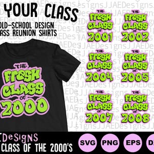 Frais classe réunion svg, classe réunion chemise svg classe de 2000 2001 2002 2003 2004 2005 2006 2007 2008 2009 svg png eps dxf pdf