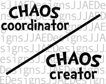 Madre e hijo divertidos SVG / Coordinador del caos SVG / Creador del caos SVG / Camiseta a juego para niños pequeños SVG / Camiseta divertida para niños pequeños SVG PNG EPS DXF jpg