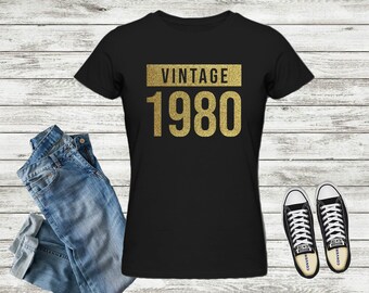 1980 verjaardag SVG | Vintage SVG-clipart uit 1980 | Vintage 1980 gesneden bestand voor Cricut | Vintage 1980 Vector Svg Jpg Eps Png Downloaden