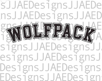 Wolfpack SVG, camisetas de espíritu escolar SVG, mascota escolar Wolfpack SVG, equipo escolar Wolfpack SVG, camisa Wolfpack SVG EPS, DXF, PNG, archivo de corte JPG