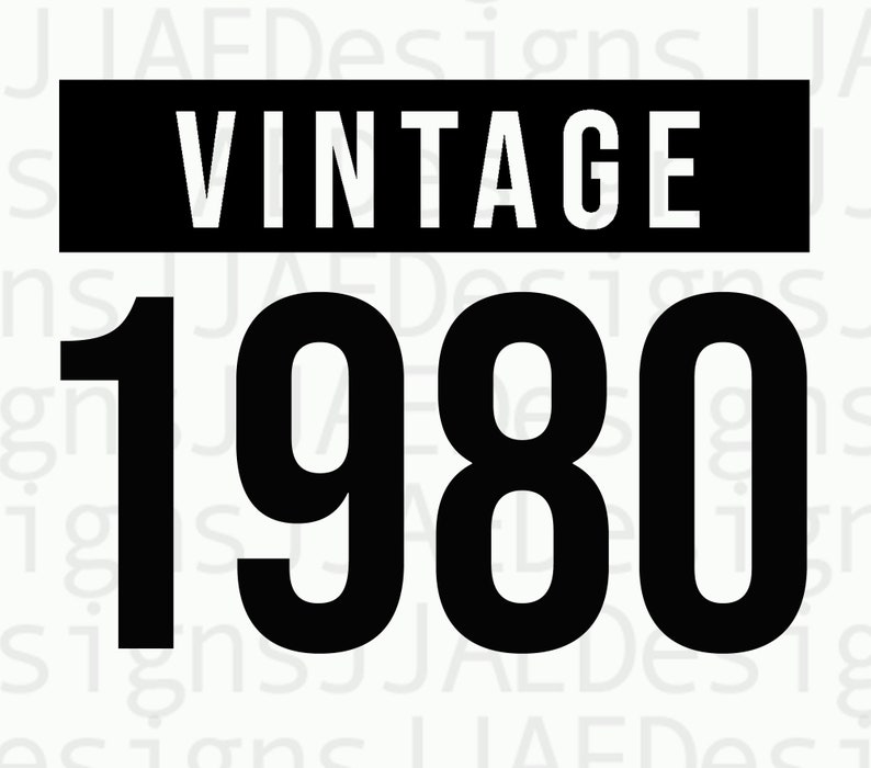 Download 1980 Birthday SVG Vintage 1980 SVG Clipart Vintage 1980 | Etsy