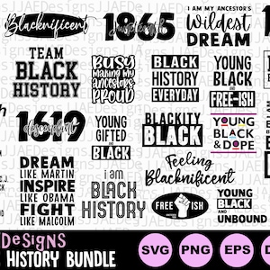Pacchetto SVG sulla storia dei neri / svg afroamericani / svg sulla storia dei neri / mese della storia dei neri / eps, svg, dxf, png, jpg / DOWNLOAD IMMEDIATO