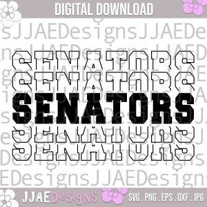 Senatorowie svg, koszulka szkolnej drużyny sportowej svg, maskotka szkoły svg, senatorowie szkoła svg, koszulka senatorów svg, eps, dxf, png, jpg, senator plik cut zdjęcie 1