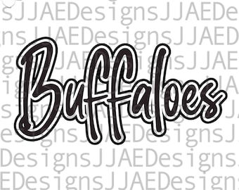 Buffaloes svg, school sports team shirt svg, school mascot svg, buffaloes school svg, buffaloes shirt svg, eps, dxf, png, jpg, cut file