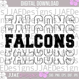 Falken svg, Schulgeist Shirts svg, Schulmaskottchen svg, Falken Schulteam svg, Lehrer-Shirt svg, eps, dxf, png, jpg, Vinylschnittdatei