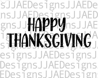 Puede incluir: Gráfico de texto en blanco y negro que dice "Feliz Día de Acción de Gracias".