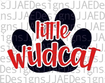 Little Wildcat svg, school sports team shirt svg, school mascot svg, wildcat school svg, wildcat shirt svg, eps, dxf, png, jpg, cut file
