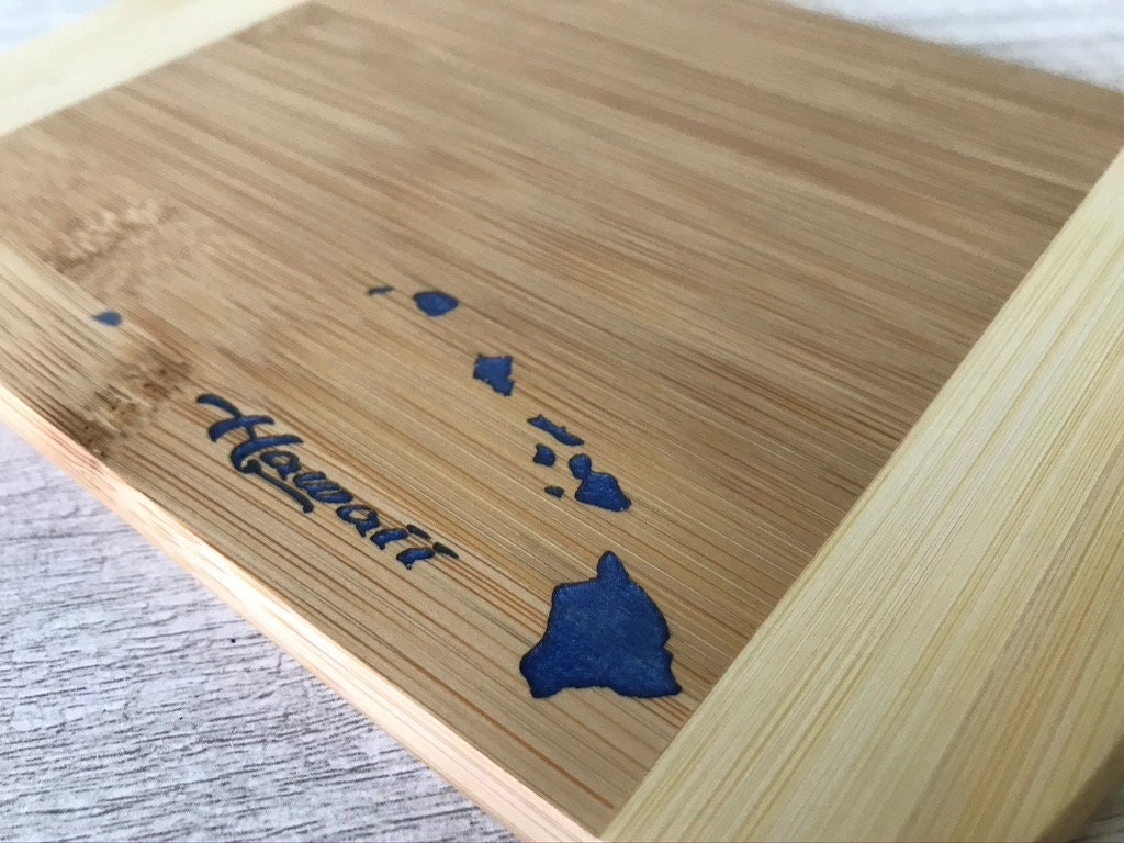 FROM HAWAII Organic Bamboo Cutting Board Hawaiian Islands & Etsy