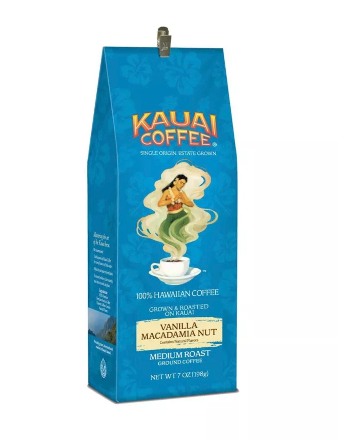 100 KAUAI HAWAII COFFEE Vanilla Macadamia Nut Flavor Ground Free
