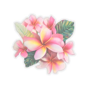 Plumeria Flower Sticker - Made in Hawaii  - Tropical Design - Floral