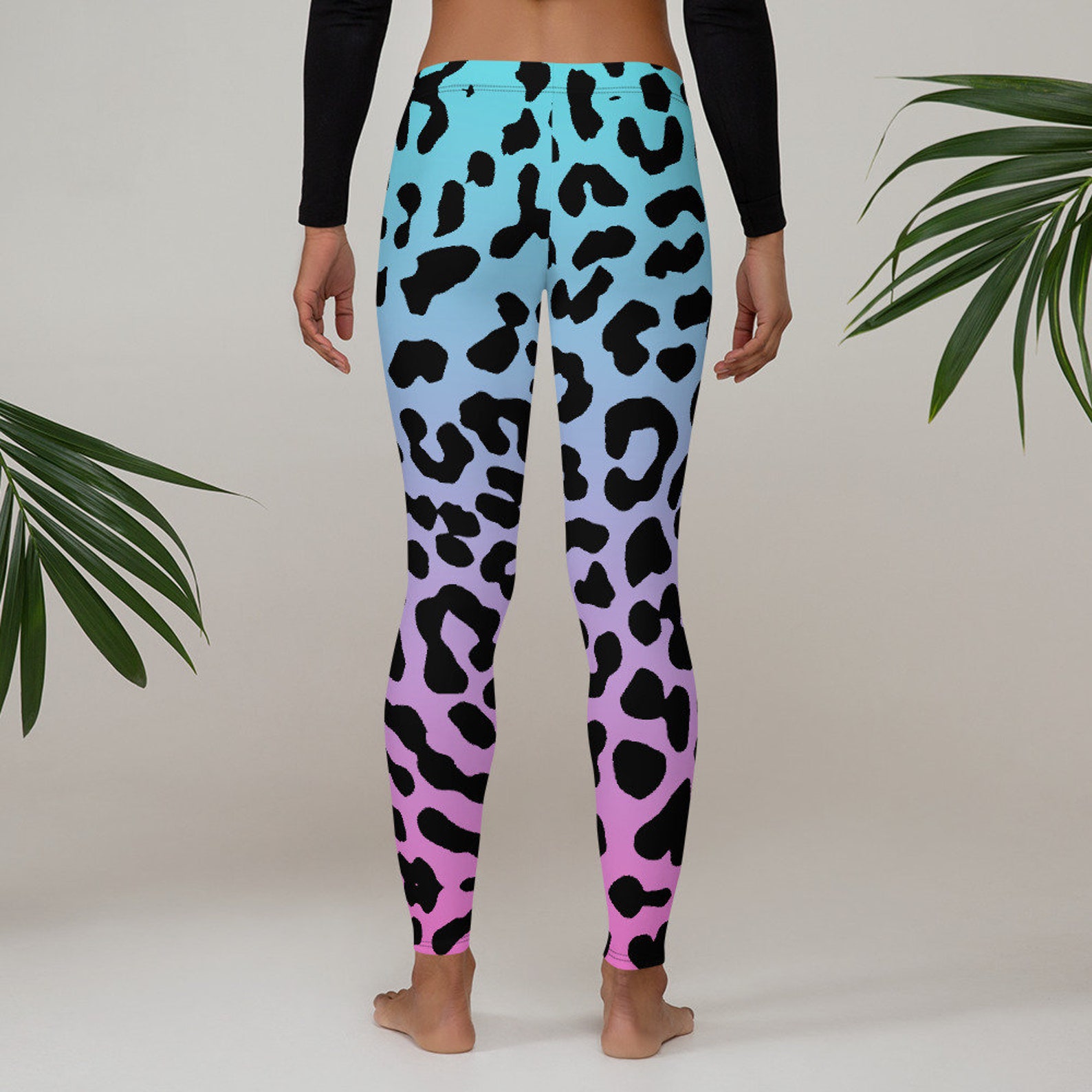 Leggings Exotic Cotton Candy Mid Rise Leggings Etsy