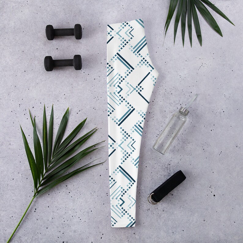 Leggings Texturized Abstract Mid Rise Leggings