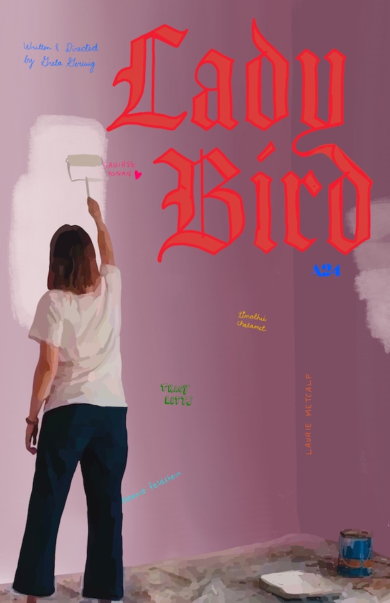 Saoirse Ronan Movie Cinema Poster Art LADY BIRD 2017 Greta Gerwig